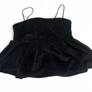 NEW L American Eagle Outfitters Black Velvet Top